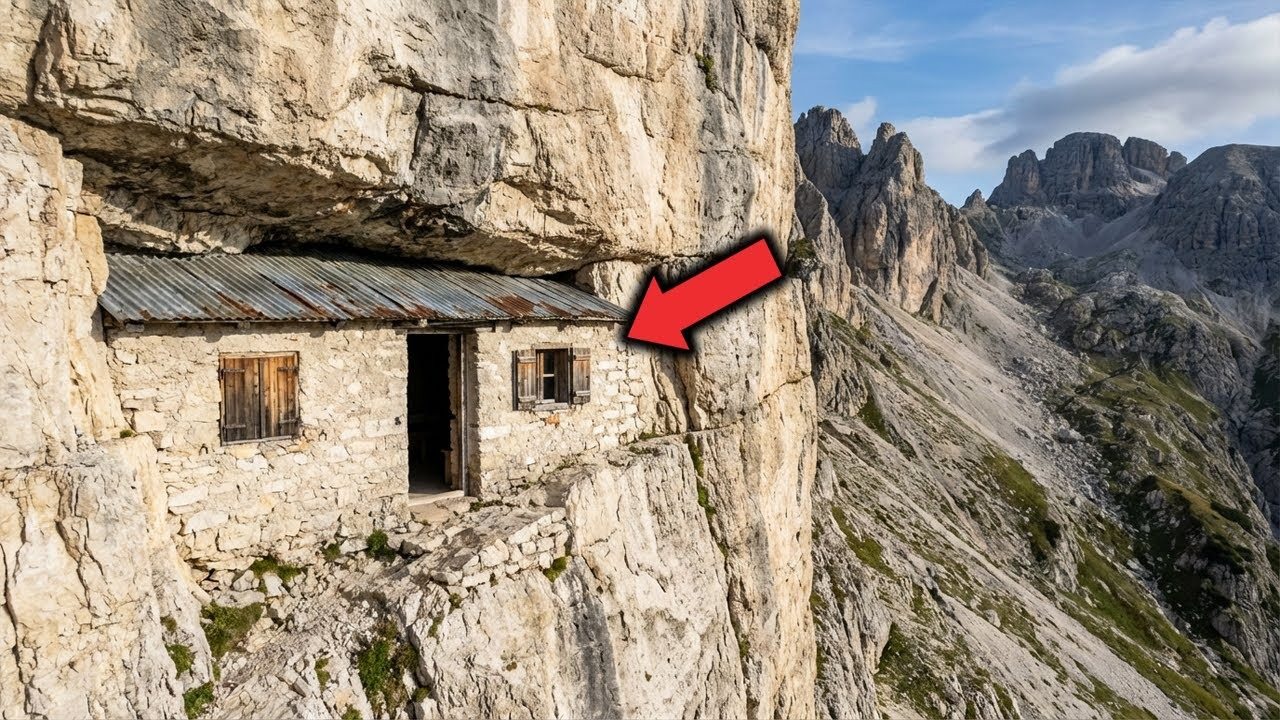 Kletterer finden ein Haus an der Bergseite. Dann werfen sie einen Blick hinein. ➤ Globenow.info
