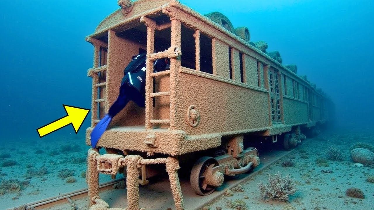 Ein Taucher entdeckte einen Eisenbahnwaggon auf dem Meeresgrund – und der Fund im Inneren schockierte alle ➤ Globenow.info